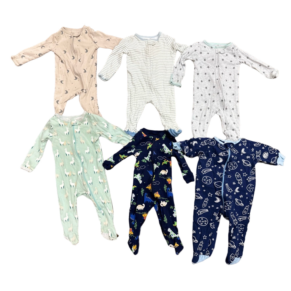Bundle of baby boy footie pajamas